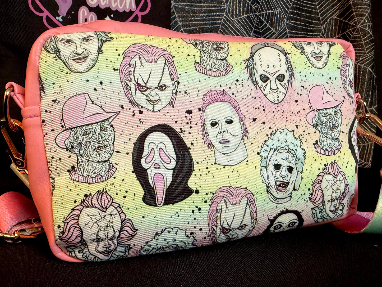 Pastel Horror Icons Crossbody Bag