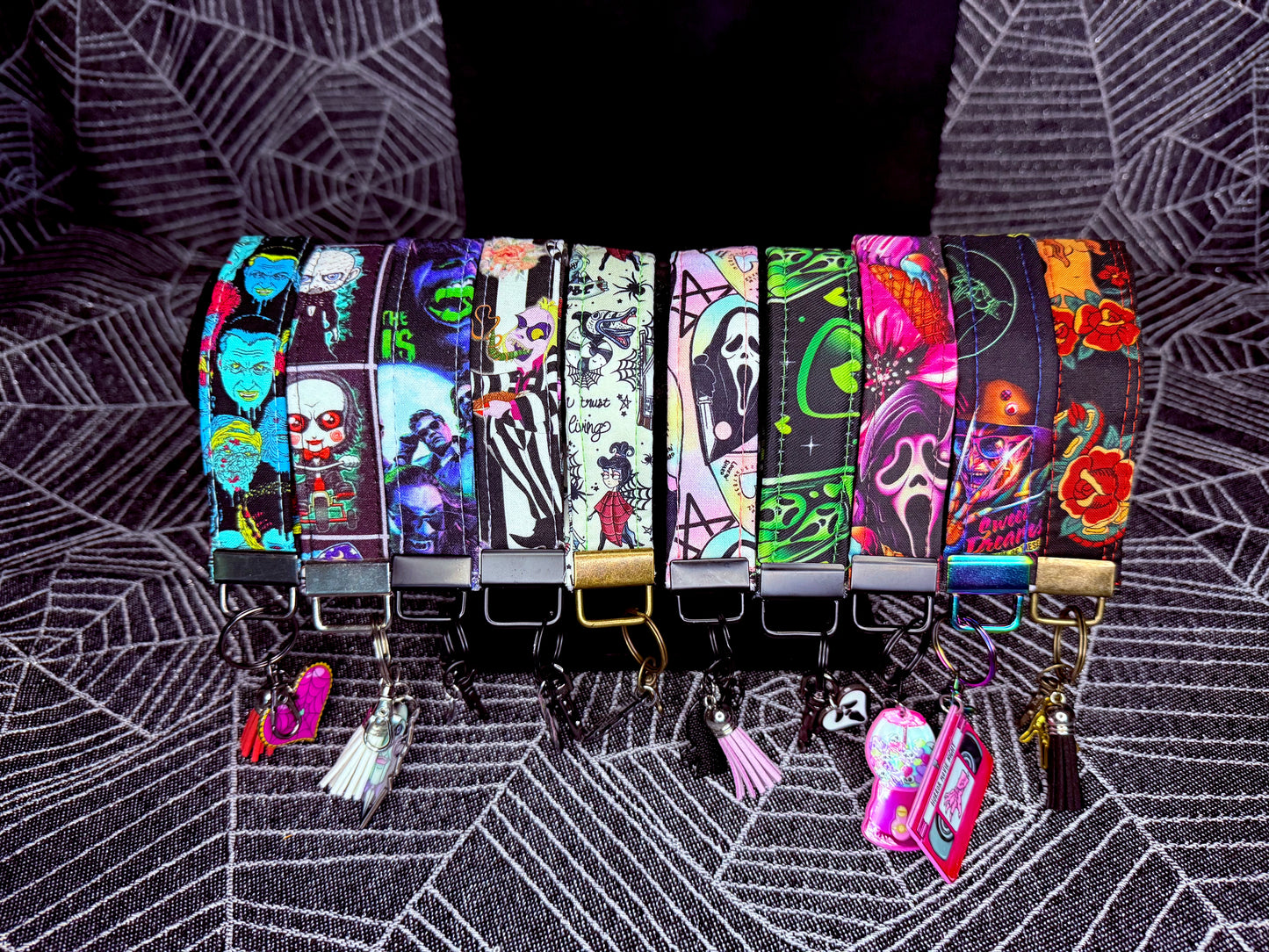 Ghoulish wristlet key fobs