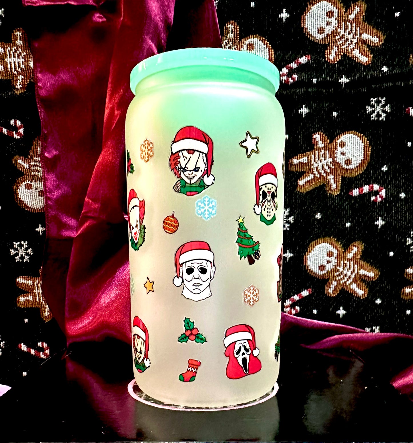 Holiday Horror Icon Glass Cup