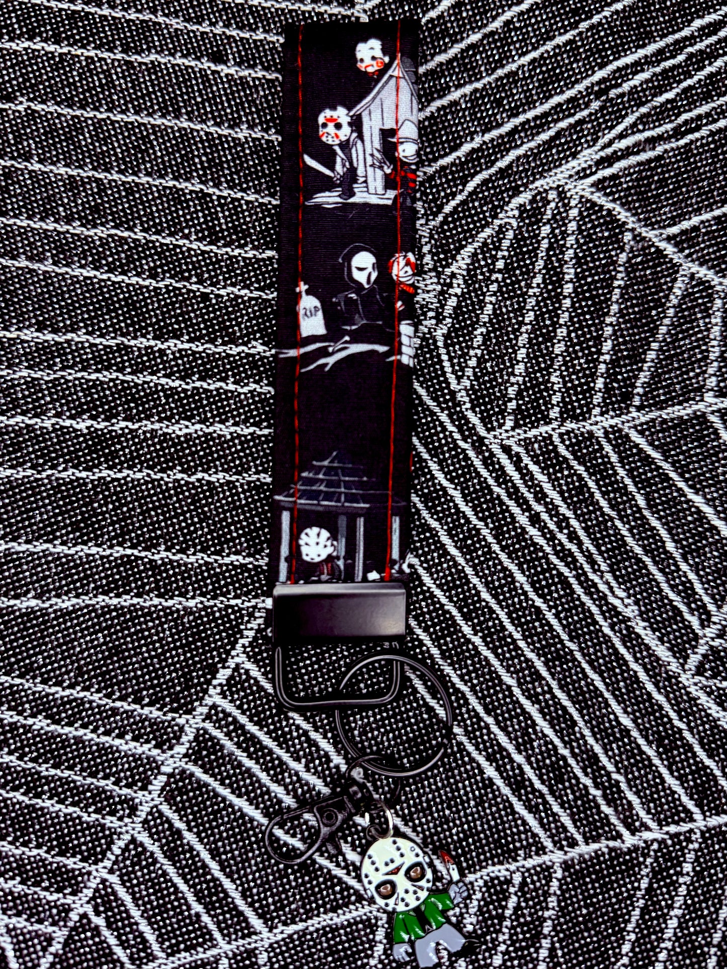 Horror wristlet key fobs