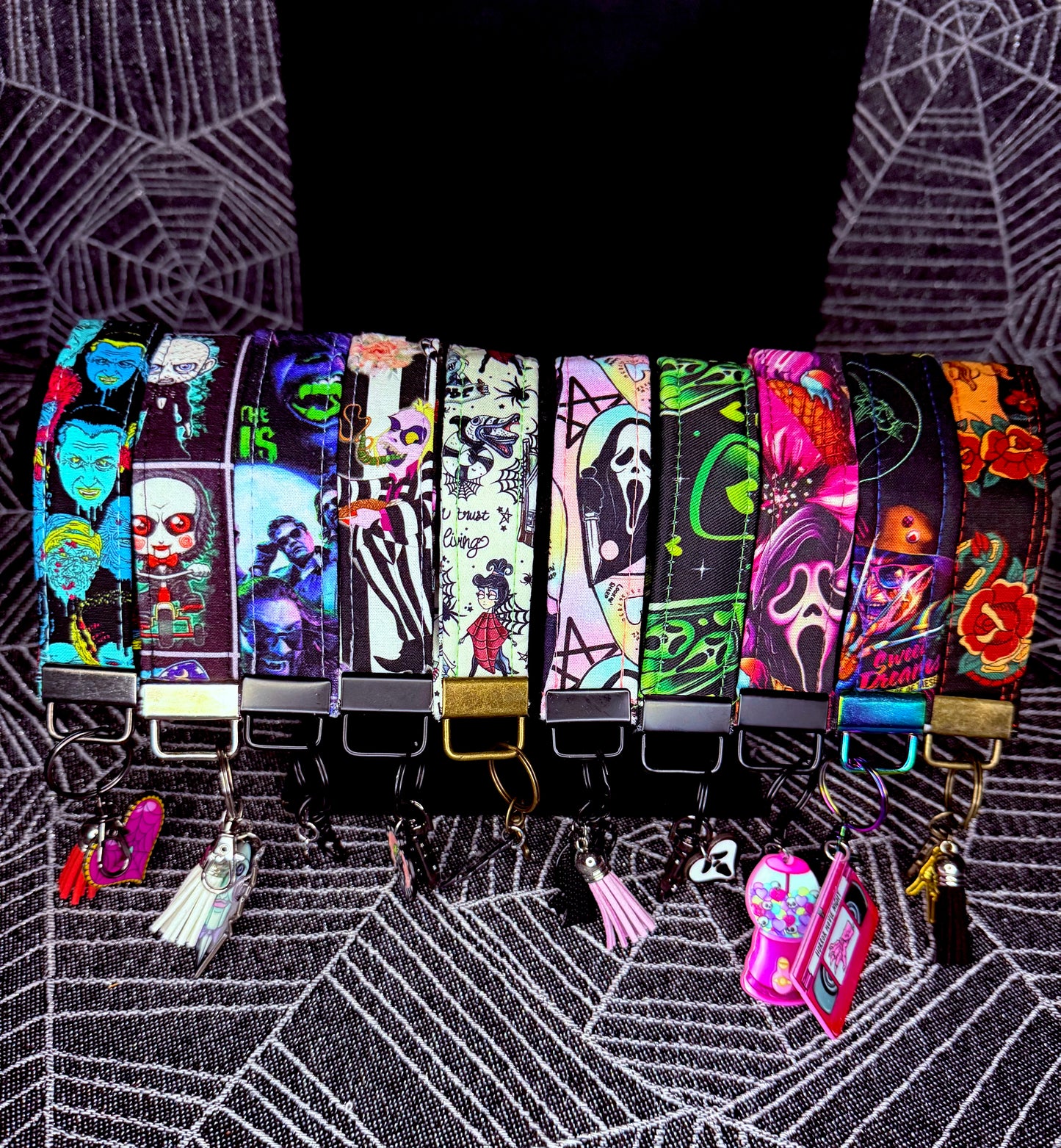 Ghoulish wristlet key fobs