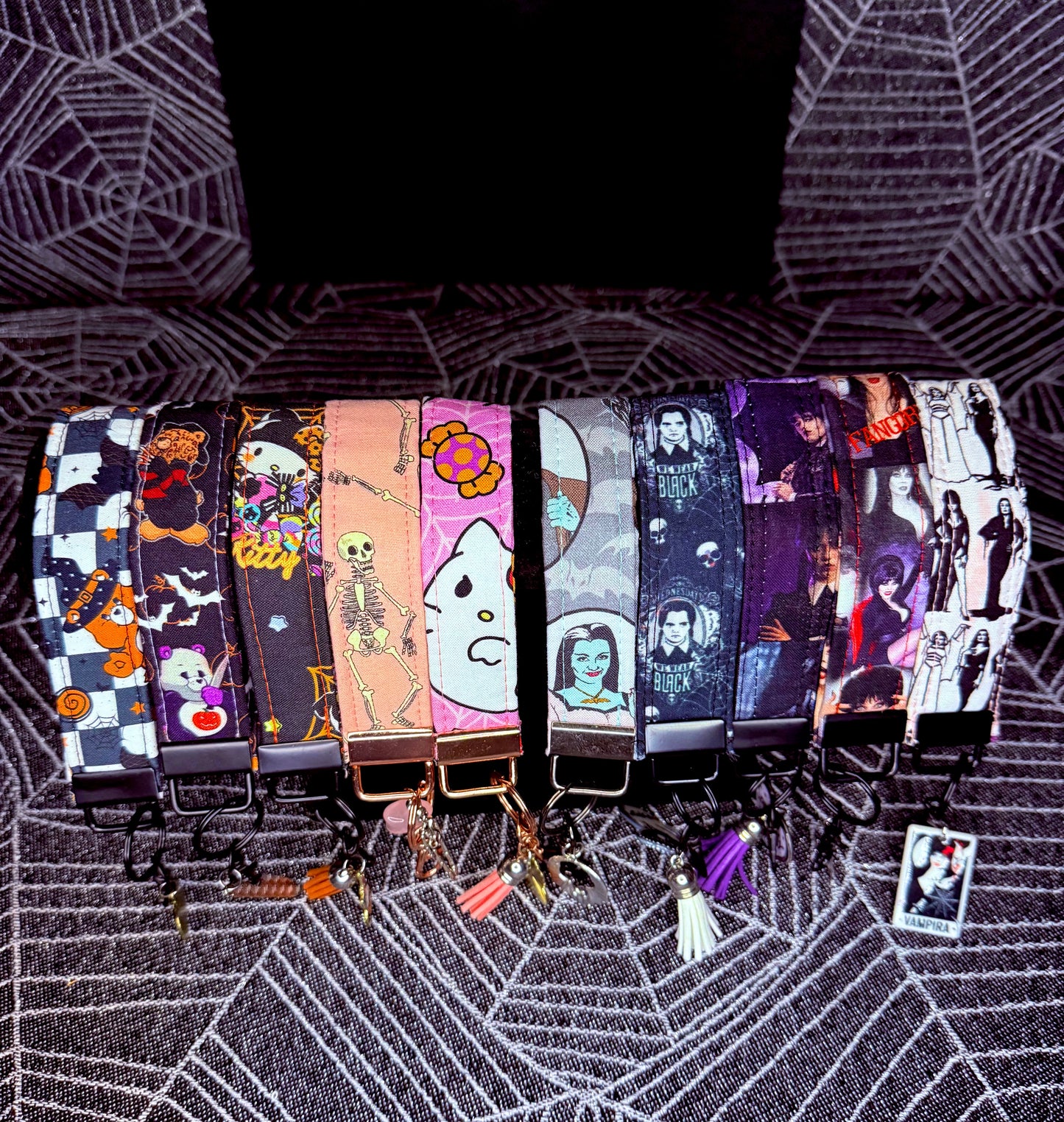 Spooky wristlet key fobs