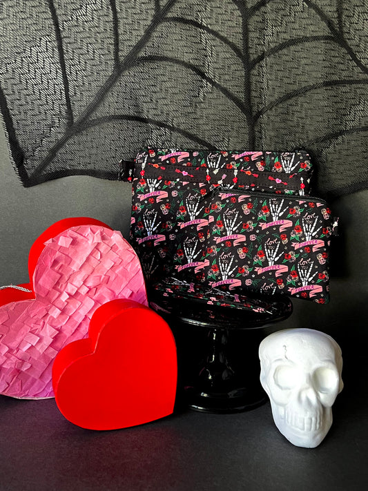 Till Death cosmetic bag and coin pouch