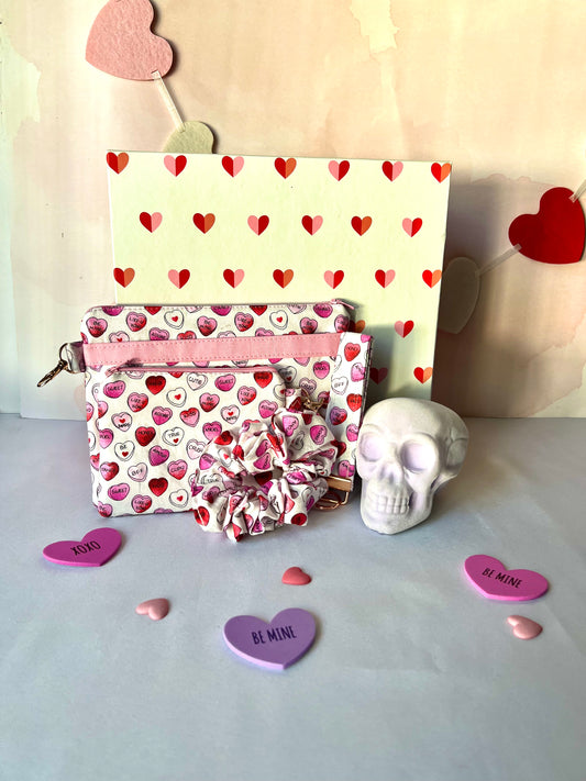 “Sweetheart” cosmetic bag and coin pouch