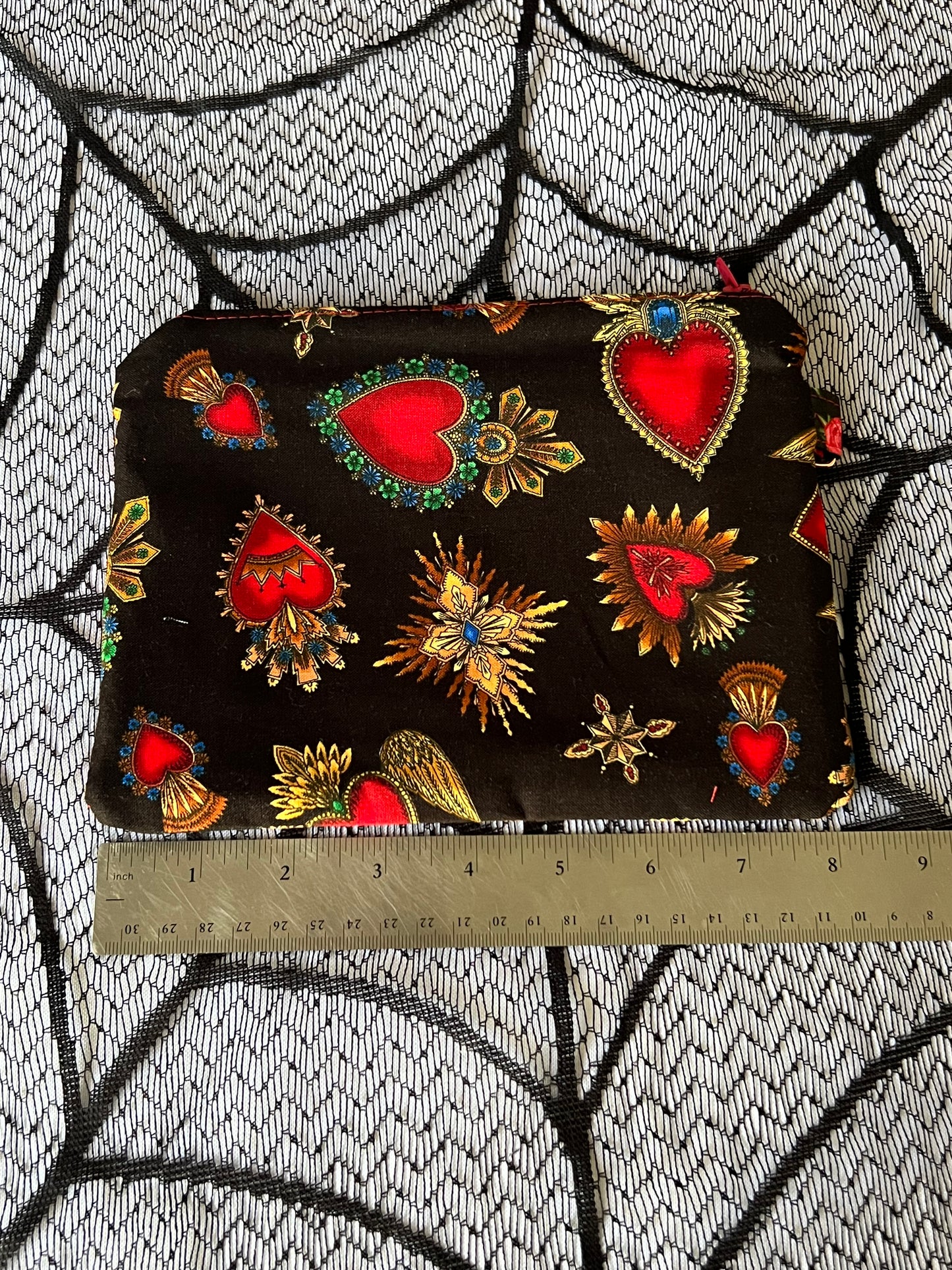 “Sacred Heart” cosmetic bag and coin pouch