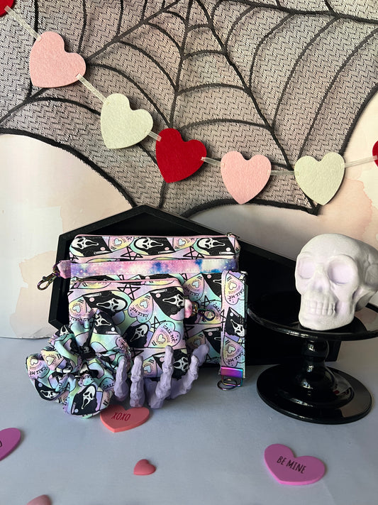 Pastel rainbow ‘’Sydney Slasher’’ cosmetic bag and coin pouch