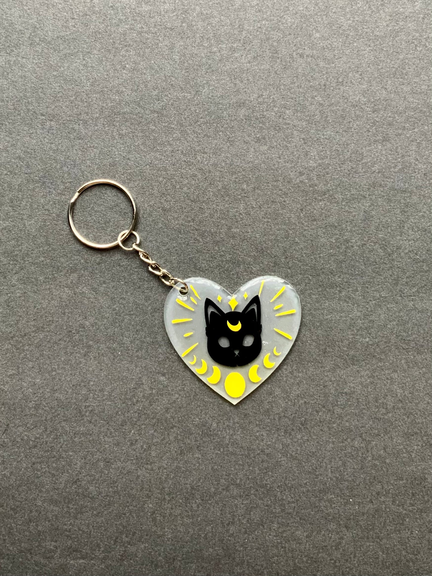 Moon phase Kitty keychain
